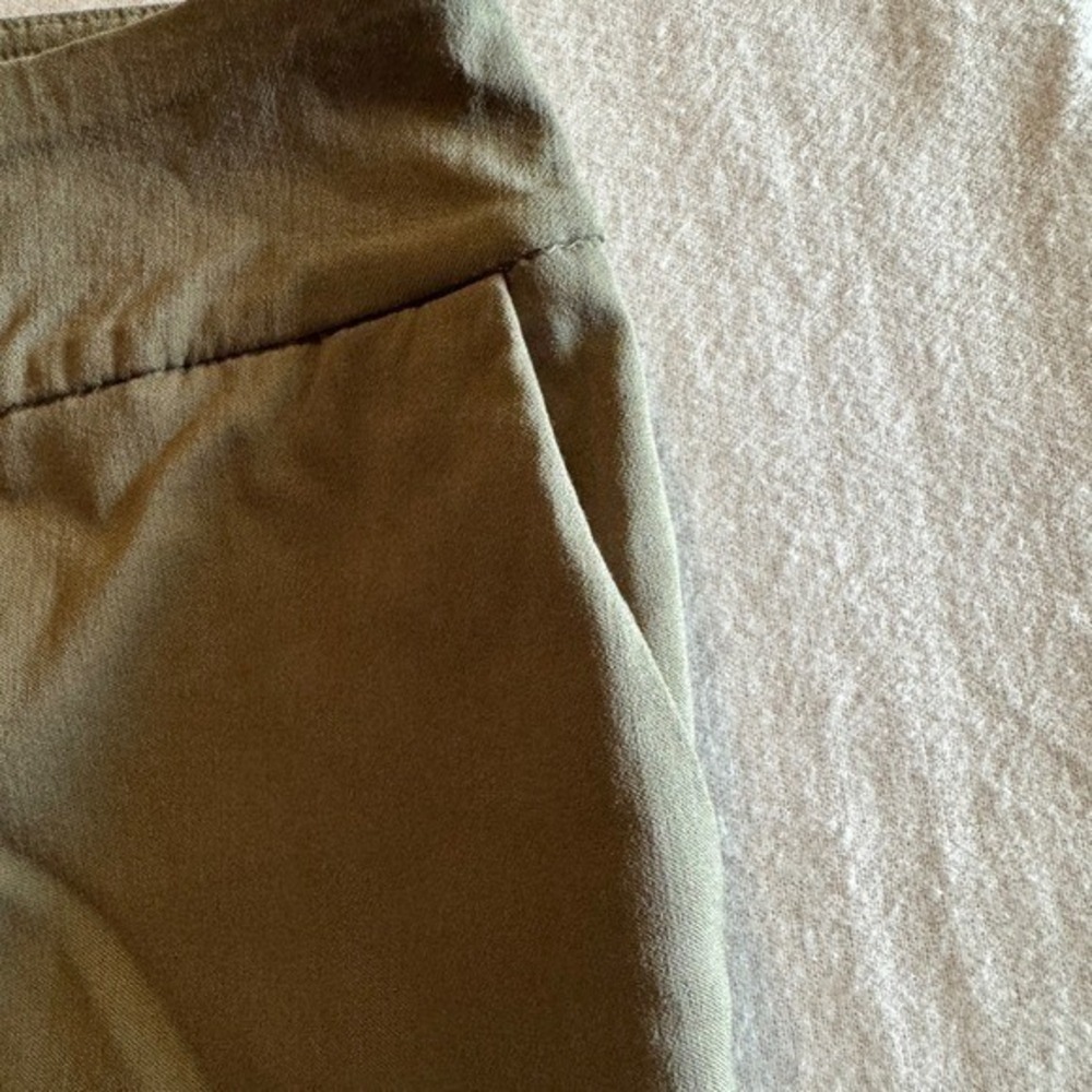 Allison Daley Womens Olive Green Lattice Trim Pull On Cropped Pants‎ Size 14 - Picture 4 of 7